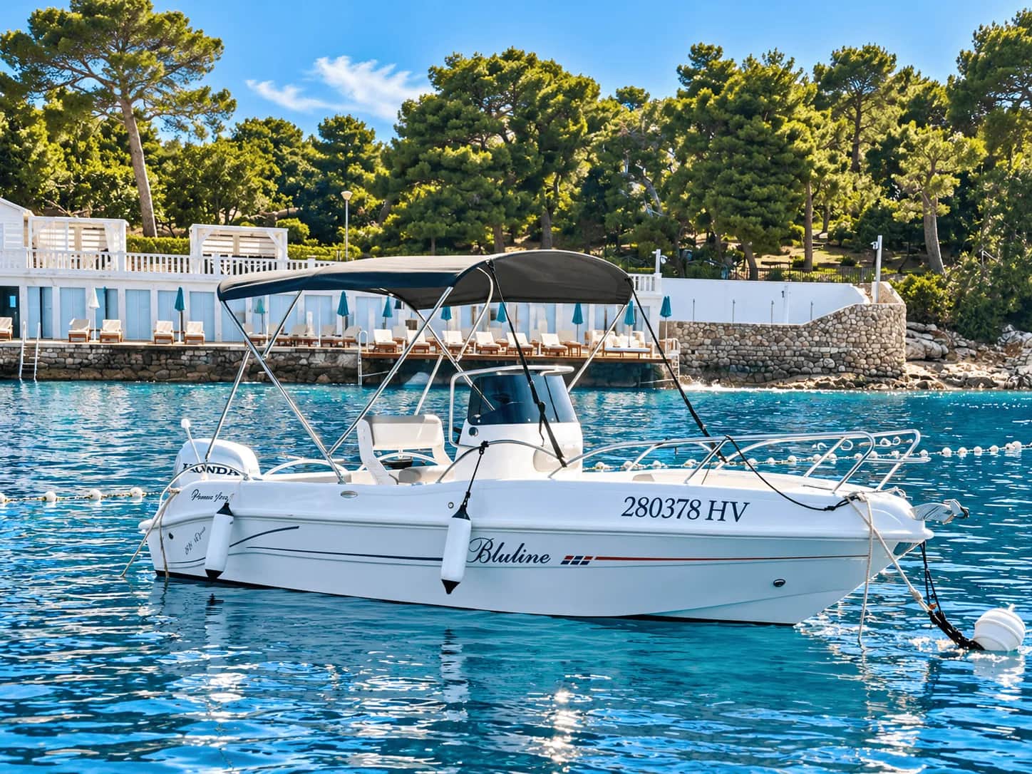 Bluline open 19 private boat hvar crystal water