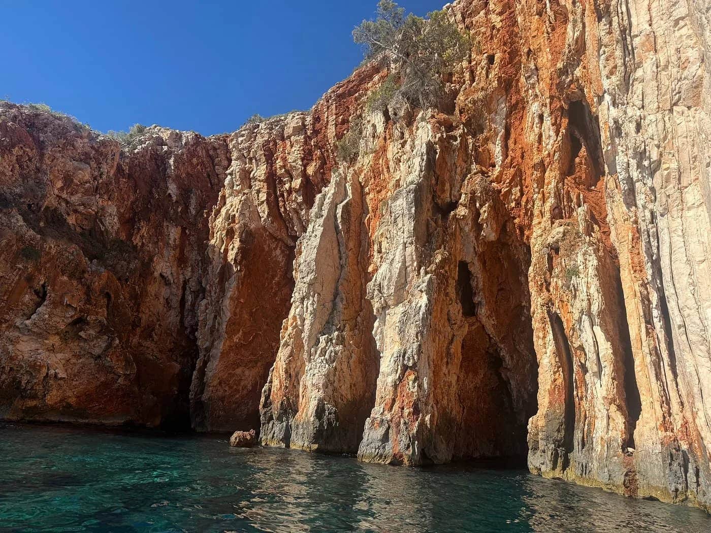 Red Rocks cliffs on Hvar during private boat tour from Hvar town